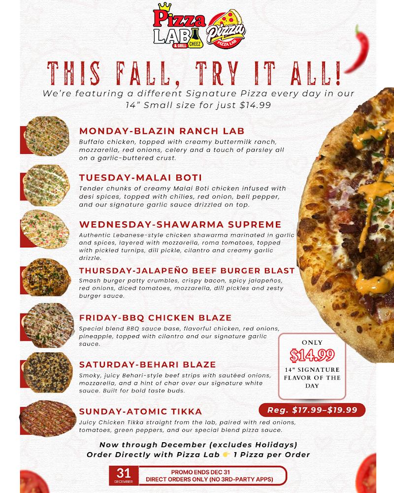 Pizza Lab and Grill Menu image 1